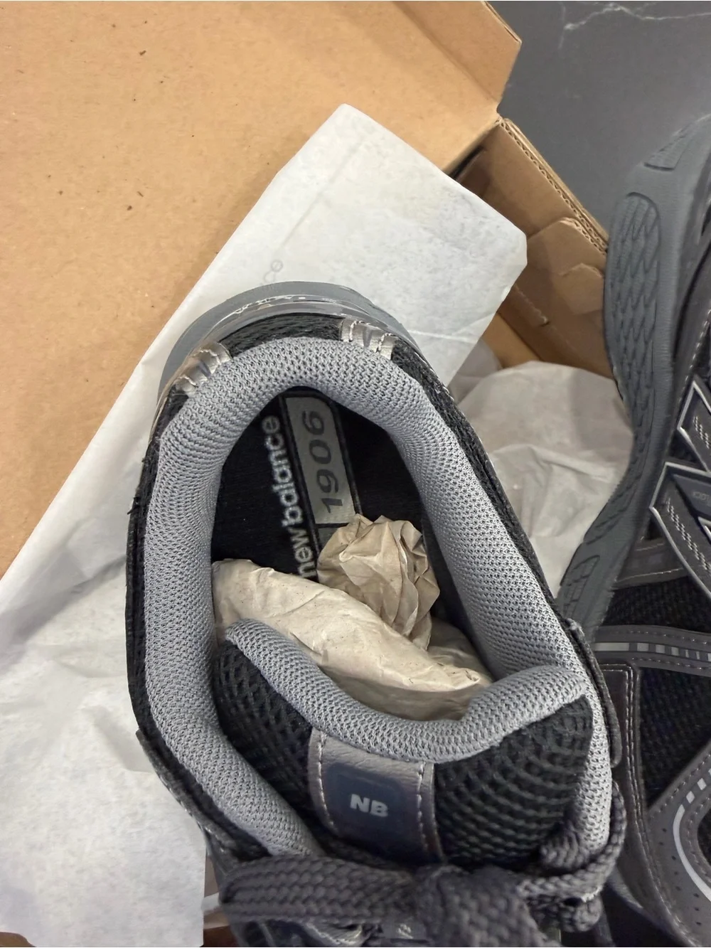 New Balance Grey and Black 1906 Lace Kids Sneaker
